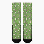 Green Zombie Pattern Print Crew Socks