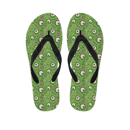 Green Zombie Pattern Print Flip Flops