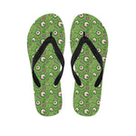 Green Zombie Pattern Print Flip Flops