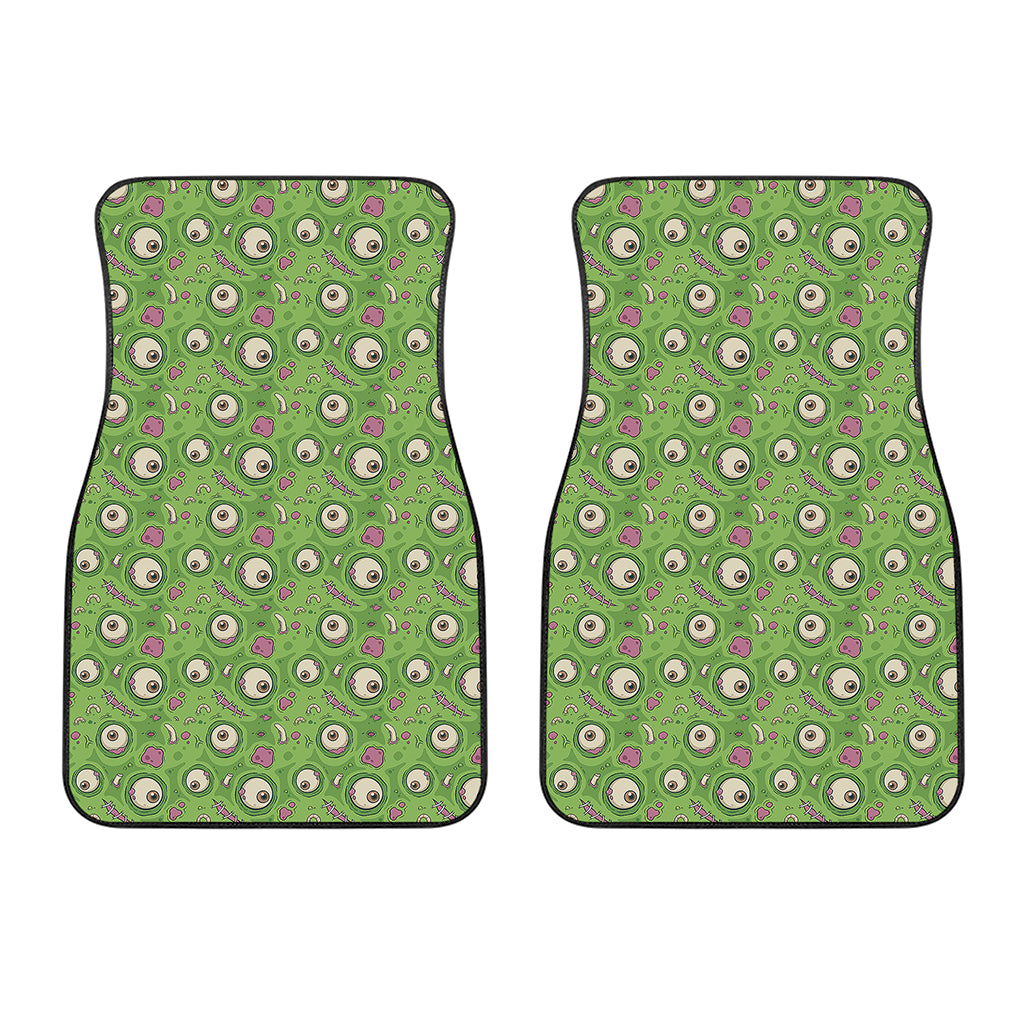 Green Zombie Pattern Print Front Car Floor Mats