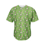 Green Zombie Pattern Print Men's Baseball Jersey