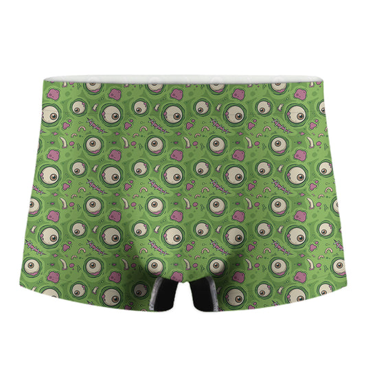 Green Zombie Pattern Print Men's Boxer Briefs