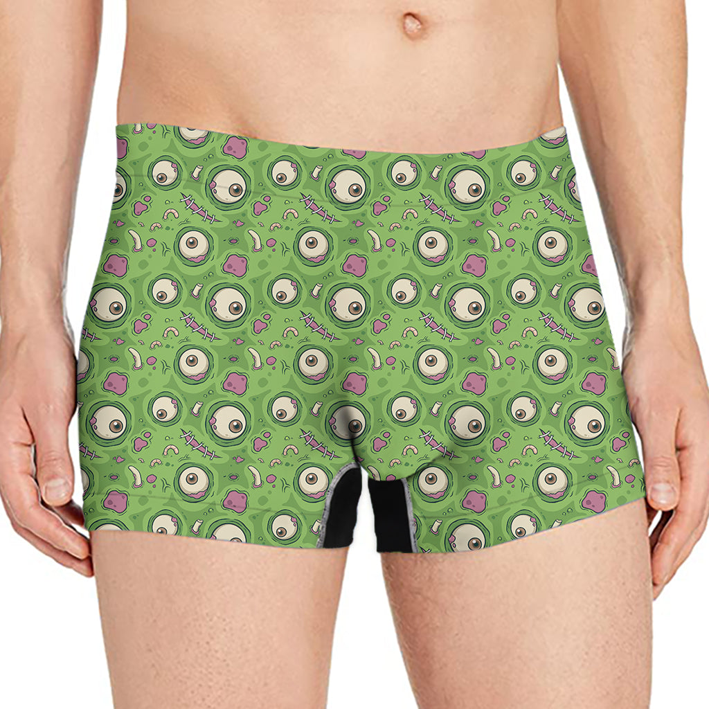 Green Zombie Pattern Print Men's Boxer Briefs