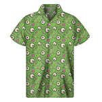 Green Zombie Pattern Print Men's Short Sleeve Shirt