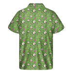 Green Zombie Pattern Print Men's Short Sleeve Shirt
