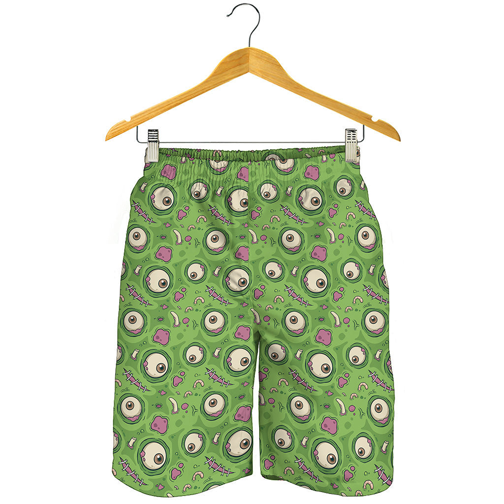 Green Zombie Pattern Print Men's Shorts