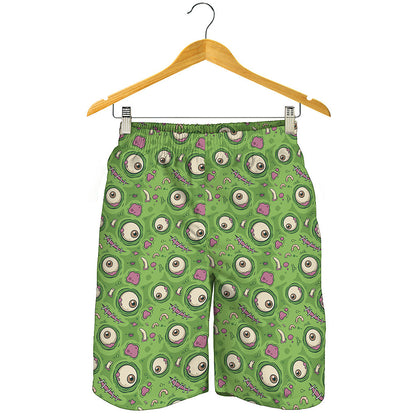 Green Zombie Pattern Print Men's Shorts