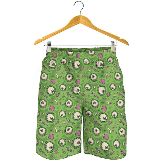 Green Zombie Pattern Print Men's Shorts