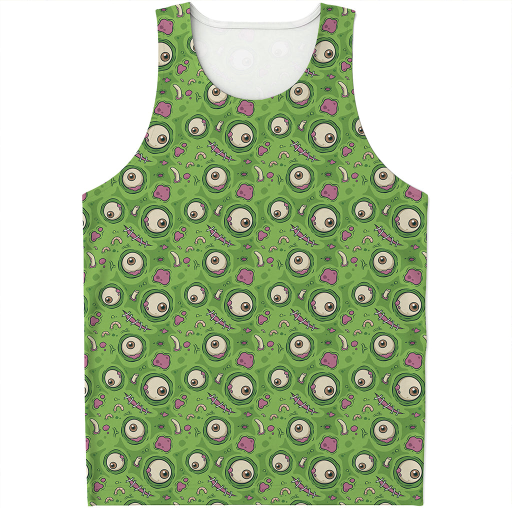Green Zombie Pattern Print Men's Tank Top