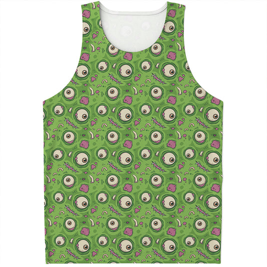 Green Zombie Pattern Print Men's Tank Top
