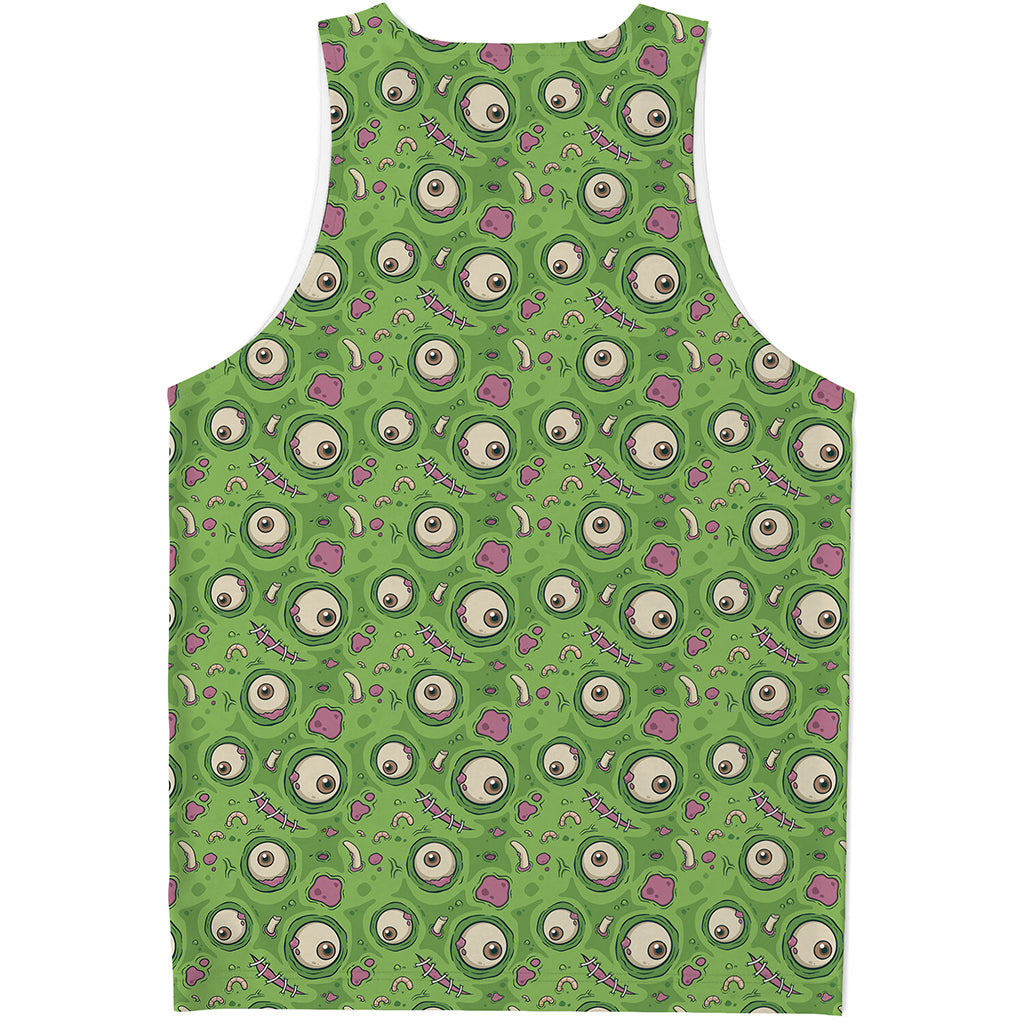 Green Zombie Pattern Print Men's Tank Top