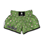 Green Zombie Pattern Print Muay Thai Boxing Shorts