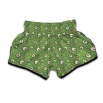 Green Zombie Pattern Print Muay Thai Boxing Shorts