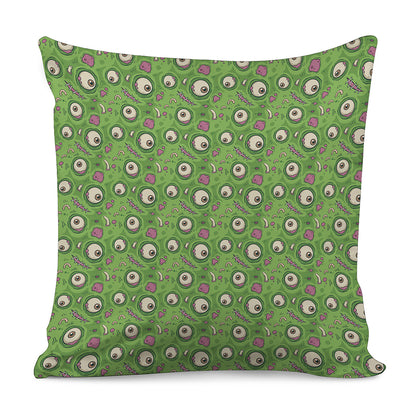 Green Zombie Pattern Print Pillow Cover