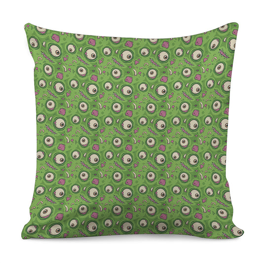 Green Zombie Pattern Print Pillow Cover