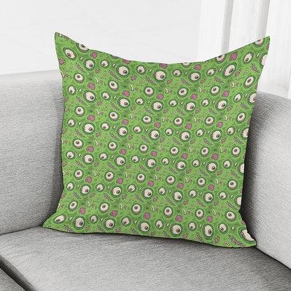 Green Zombie Pattern Print Pillow Cover