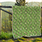 Green Zombie Pattern Print Quilt