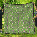 Green Zombie Pattern Print Quilt