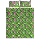 Green Zombie Pattern Print Quilt Bed Set
