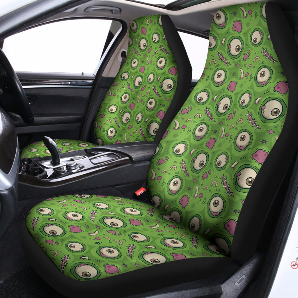 Green Zombie Pattern Print Universal Fit Car Seat Covers