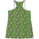 Green Zombie Pattern Print Women's Racerback Tank Top