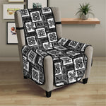 Grey African Adinkra Symbols Print Armchair Protector