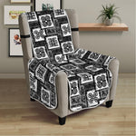 Grey African Adinkra Symbols Print Armchair Protector