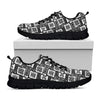 Grey African Adinkra Symbols Print Black Sneakers