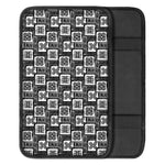 Grey African Adinkra Symbols Print Car Center Console Cover