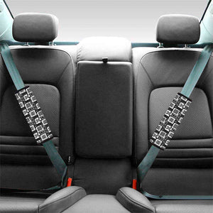 Grey African Adinkra Symbols Print Car Seat Belt Covers