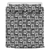 Grey African Adinkra Symbols Print Duvet Cover Bedding Set