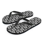 Grey African Adinkra Symbols Print Flip Flops