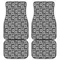 Grey African Adinkra Symbols Print Front and Back Car Floor Mats