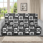 Grey African Adinkra Symbols Print Futon Protector