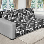 Grey African Adinkra Symbols Print Futon Protector