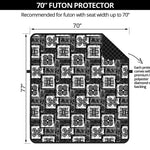 Grey African Adinkra Symbols Print Futon Protector