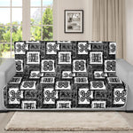 Grey African Adinkra Symbols Print Futon Protector