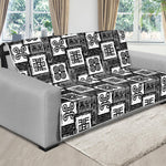 Grey African Adinkra Symbols Print Futon Protector