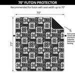 Grey African Adinkra Symbols Print Futon Protector