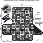 Grey African Adinkra Symbols Print Half Sofa Protector