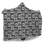 Grey African Adinkra Symbols Print Hooded Blanket