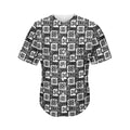 Grey African Adinkra Symbols Print Men's Baseball Jersey