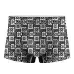 Grey African Adinkra Symbols Print Men's Boxer Briefs