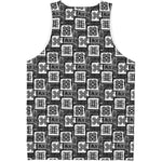 Grey African Adinkra Symbols Print Men's Tank Top