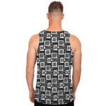 Grey African Adinkra Symbols Print Men's Tank Top