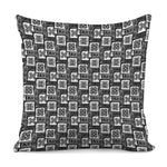 Grey African Adinkra Symbols Print Pillow Cover