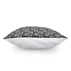 Grey African Adinkra Symbols Print Pillow Cover