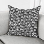 Grey African Adinkra Symbols Print Pillow Cover