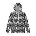 Grey African Adinkra Symbols Print Pullover Hoodie