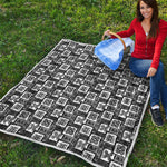 Grey African Adinkra Symbols Print Quilt